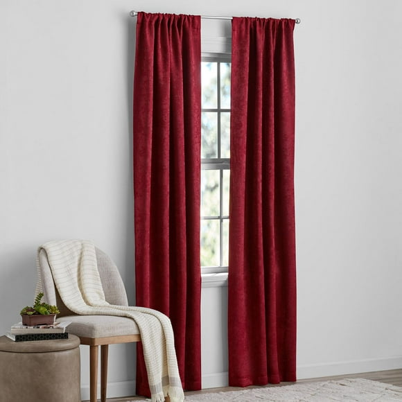 Mainstays Sheen Rod Pocket Blackout Window Curtains Panel Pair, 37" x 84"