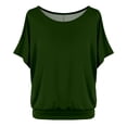 thumbnail image 1 of Camiseta oversize de mujer con mangas murciélago y manga corta - Poliéster, cuello redondo, liso/estampado floral, S-XXL para uso informal/de oficina, 1 of 4