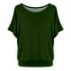 thumbnail image 1 of Camiseta oversize de mujer con mangas murciélago y manga corta - Poliéster, cuello redondo, liso/estampado floral, S-XXL para uso informal/de oficina, 1 of 4