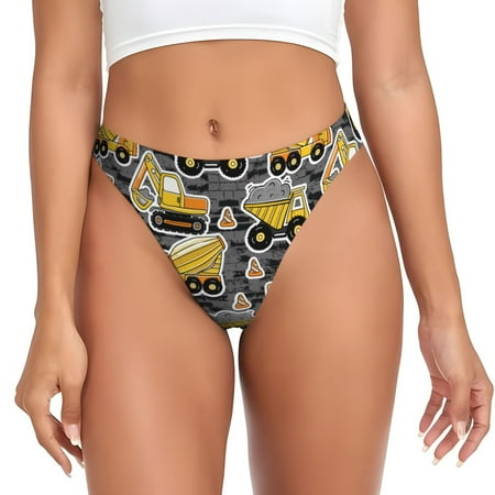 Sigee Excavator At Work for Women s G-String Panty  Low Rise  Soft Lace Perfect for Everyday Wear or Special Occasions-X-Large