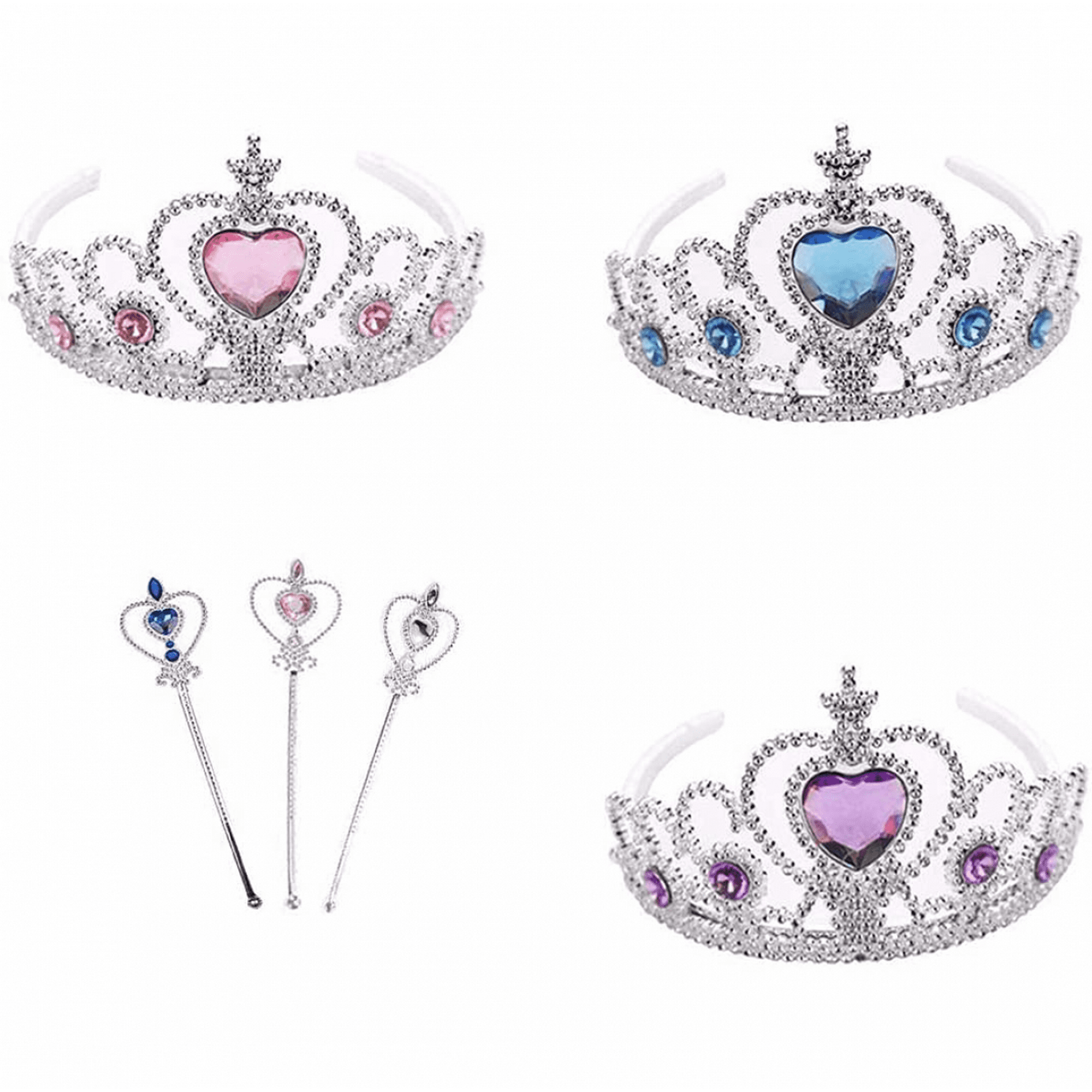 Dress Up Tiara Crown Set Princess Costume Party Accessories for Kids Girl Toddler All pink 6Pack Walmart