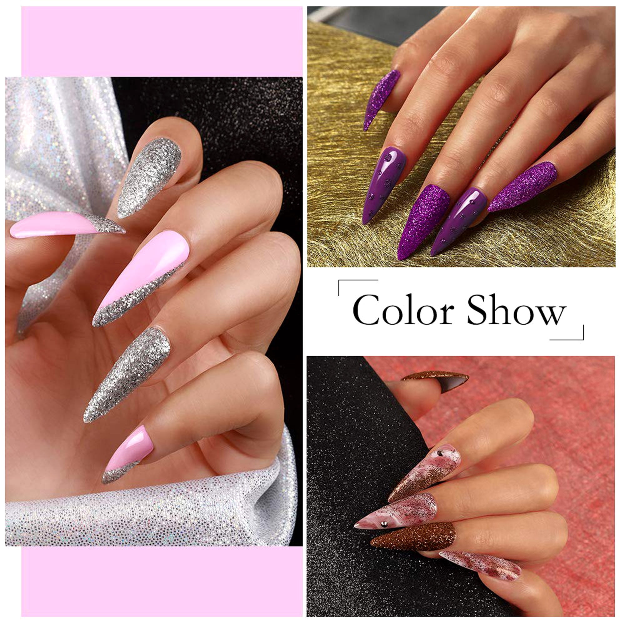 SAYFUT Acrylic Nailon Kit, Acrilycs Nails Complete Set with Glitter Acrylic Powder and Liquid Monomer, Acrylic Nail Kit