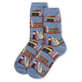 thumbnail image 5 of MeMoi Let's Read Bookshelf Bamboo Blend Crew Sock - Womens - Female, 9-11, Hemp Heather, 5 of 6
