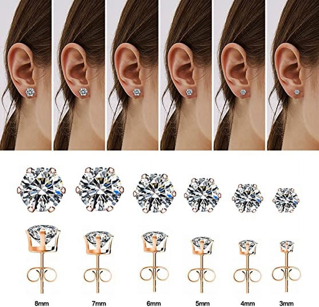 ORAZIO 8 Pairs Hypoallergenic Earrings Studs For Women Girls 316L Stai –  iKura Express