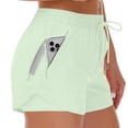thumbnail image 3 of Women's Running Shorts with Liner 3 Zipper Pockets Elastic Workout Athletic Gym Yoga Shorts, XL, 3 of 5