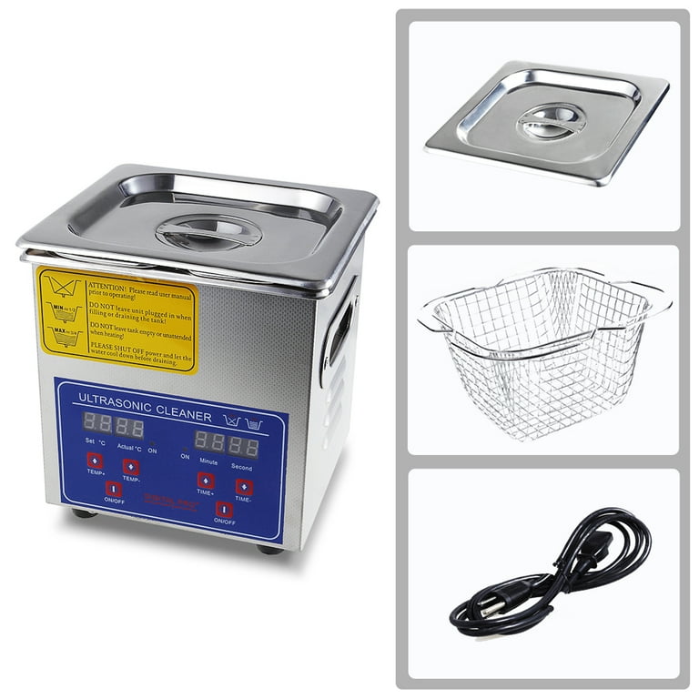 Commercial Ultrasonic Cleaner 2L Large Capacity Stainless Steel with Heater  and Digital Timer for Electronic Tool Jewelry Watch Glasses Rings
