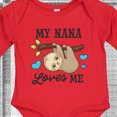 thumbnail image 4 of Inktastic My Nana Loves Me with Sloth and Hearts Boys or Girls Long Sleeve Baby Bodysuit, 4 of 5