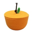 thumbnail image 7 of Ouuluon Woven Storage Basket, Cute Dustproof Storage Baskets, 8×8×5in Orange Sturdy Compact Basket for Home Fruit Small Daily Items, 7 of 7