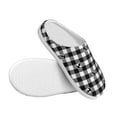 thumbnail image 3 of Balery Black Tartan Plaid Pattern Women's Fuzzy Memory Foam Slippers Fluffy Winter House Shoes Indoor and Outdoor-35/36, 3 of 7