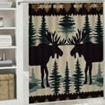 thumbnail image 6 of Autua Moose Trees Rug Pattern Bathroom Shower Curtain Set with Hooks, Premium Polyester Fabric Waterproof Shower Curtain for Bathroom Decoration 69"x72, 6 of 7
