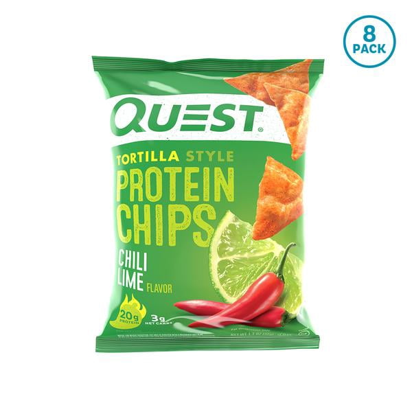 Quest Tortilla Style Protein Chips with 20g of Protein, Chili Lime Flavor, 1.1 Oz, Single