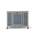 thumbnail image 6 of Pefilos 23" Outdoor Rabbit Hutch with Weatherproof Openable Top, Door Ramp, Wood Guinea Pig Habitat Cage Cat House Shelter, Gray, 6 of 7