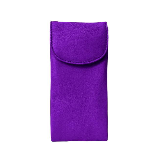 Estuche para Anteojos ili New York de Cuero con Doble Solapa en Morado