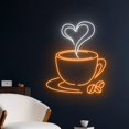 thumbnail image 2 of Handmadetneonsign Heart Coffee Cup Neon Sign, Love Tea Cup Neon Light, Drink LED Light, Cafe Led, 2 of 5