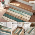 thumbnail image 5 of Farmhouse Teal Brown Bathroom Mats 2x3 FT, Non Slip Small Kitchen Mat, Retro Ombre Wooden Washable Soft Backed Front Door Throw Rugs Non-Shedding Indoor Outdoor Doormat for Entryway Sink, 5 of 8