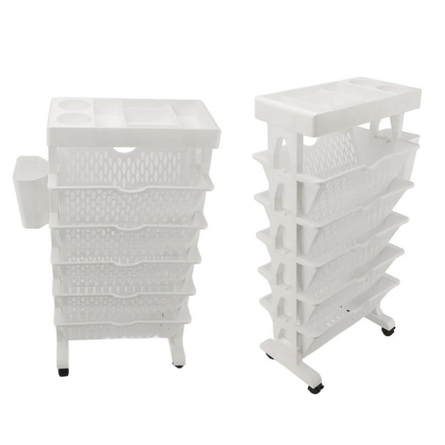 Mobile Bookshelf, 5 Tier Flexible Removable Bookcase With Wheels Versatile Rotatable Storage Rack For Organizing Office Classroom Home