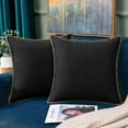 thumbnail image 2 of Smiry Set of 2 Decorative Linen Throw Pillow Covers ,18"x18", Black Square Cushion Covers Pillow Case for Couch Sofa Bed, 2 of 6