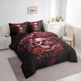 thumbnail image 3 of Castle Fairy Floral Butterflies 7-Piece Bedding Comforter Set, King Size, Gothic Floral Rose Skull, Abstract Gradient, Reversible, 3 of 8