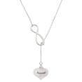 thumbnail image 1 of Delight Jewelry Precious White Heart with Baby Feet Silver tone Elegant Infinity Lariat Necklace, 1 of 4