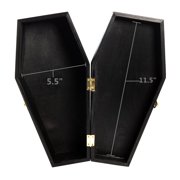 Creative Hobbies 12 Black Painted Wood Coffin Box - Halloween Coffin Box, Fillable Hinged Box for Halloween Décor, Party Favor, Goth, Doll Coffin, Pet Casket…