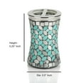 thumbnail image 4 of nu steel SF4H Sea Foam Toothbrush Holders Storage, Bath Collection, Bathroom Vanity Countertops Aqua Finish, Mosaic Glass/Stainless Steel, 4 of 4