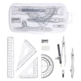 thumbnail image 6 of Geometry Set 10 Pieces Student Supplies with Shatterproof Storage Box,Includes Rulers,Protractor,Compass,Eraser,Pencil Sharpener,Lead Refills,Pencil,for Drawings（Grey）, 6 of 7