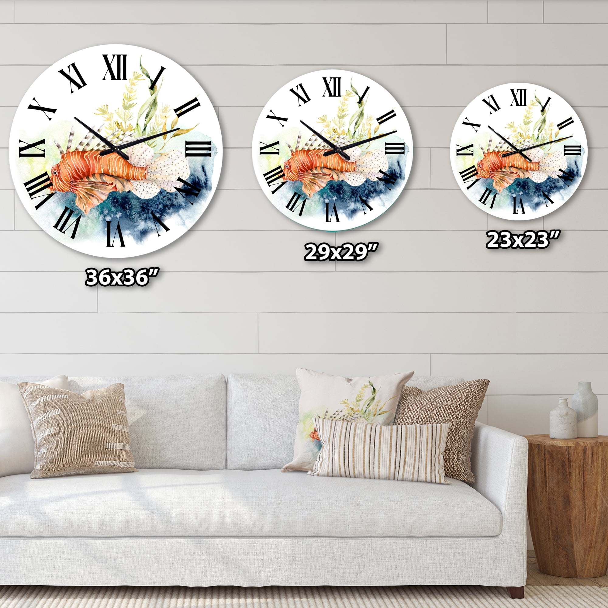 Designart 1 in Coastal Wall Clock