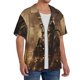 thumbnail image 2 of Balery Apocalyptic Skull Soldier Camisa Casual de Manga Corta con Botones para Hombre, Texturizada, Estilo Cubano, para Playa, Verano-Large, 2 of 5