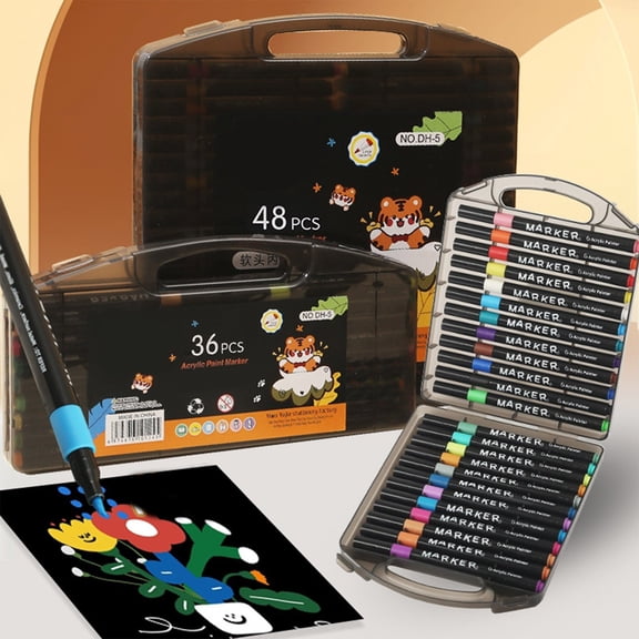 Dry Erase Markers, Hwkond Watercolor Pens for Watercolor Effects And Calligraphy Flexible Nylon Brush Tips 1.5ml Capacity Paint Markers for Drawing Journaling And Gift 24pcs, Back to College