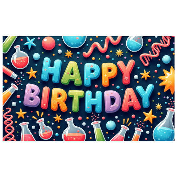 Colorful Theme Happy Birthday Banner Party Backdrop Decorative Design for Kids Party Photo Shoot Indoor Decoration