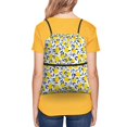 thumbnail image 5 of Wukai Tropical Lemon Waterproof Drawstring Backpack with Zipper Pocket,Large Foldable Gym Bag for Women and Men, Perfect for Sports, Yoga, and Travel, 5 of 8