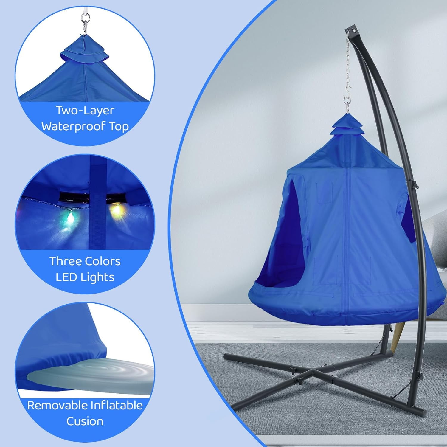 Arlopu Hammock Chair Stand with Swing Chair Hanging Tree Tent