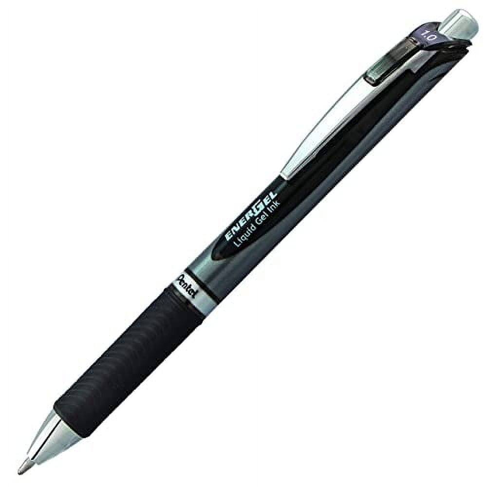 EnerGel RTX Retractable Liquid Gel Pen, Bold Line, Metal Tip, Black Ink, 12 Count