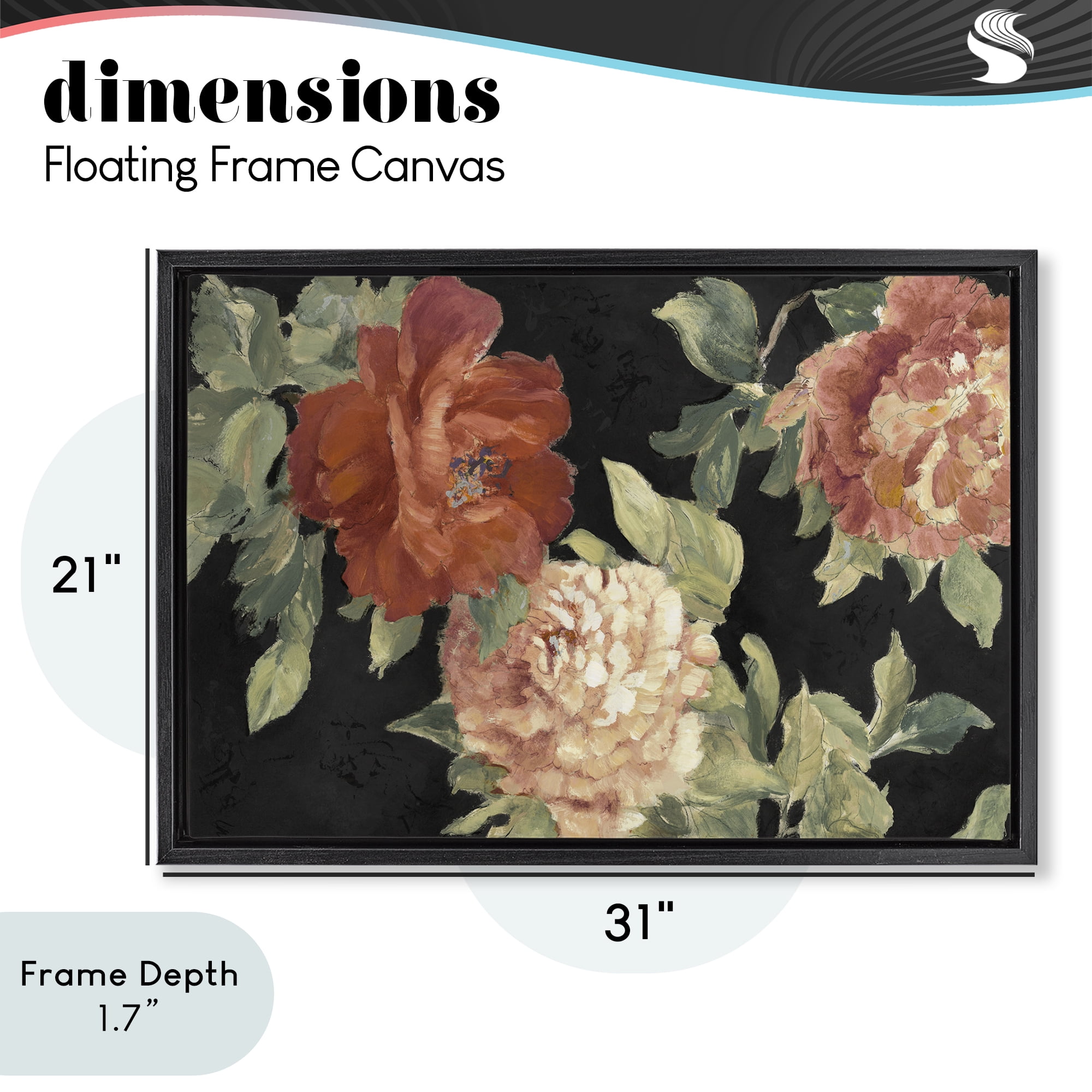 Stupell Industries Beauty of the Red Blossom Black Framed Floater Canvas Wall Art, design by Lanie Loreth