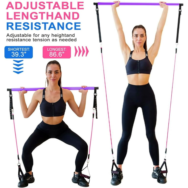 Home Workout Equipment ALongSong Pilates Bar Kit With Resistant