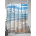 thumbnail image 5 of Fsddascl Ocean Beach Shower Curtain Set - 60" x 72" Washable Bathtub Curtain with 12 Hooks, Summer Nature Blue Sea Waves Sky Cloudy Waterproof Fabric Stall Shower Curtains for Bathroom/Bathtub, 5 of 6