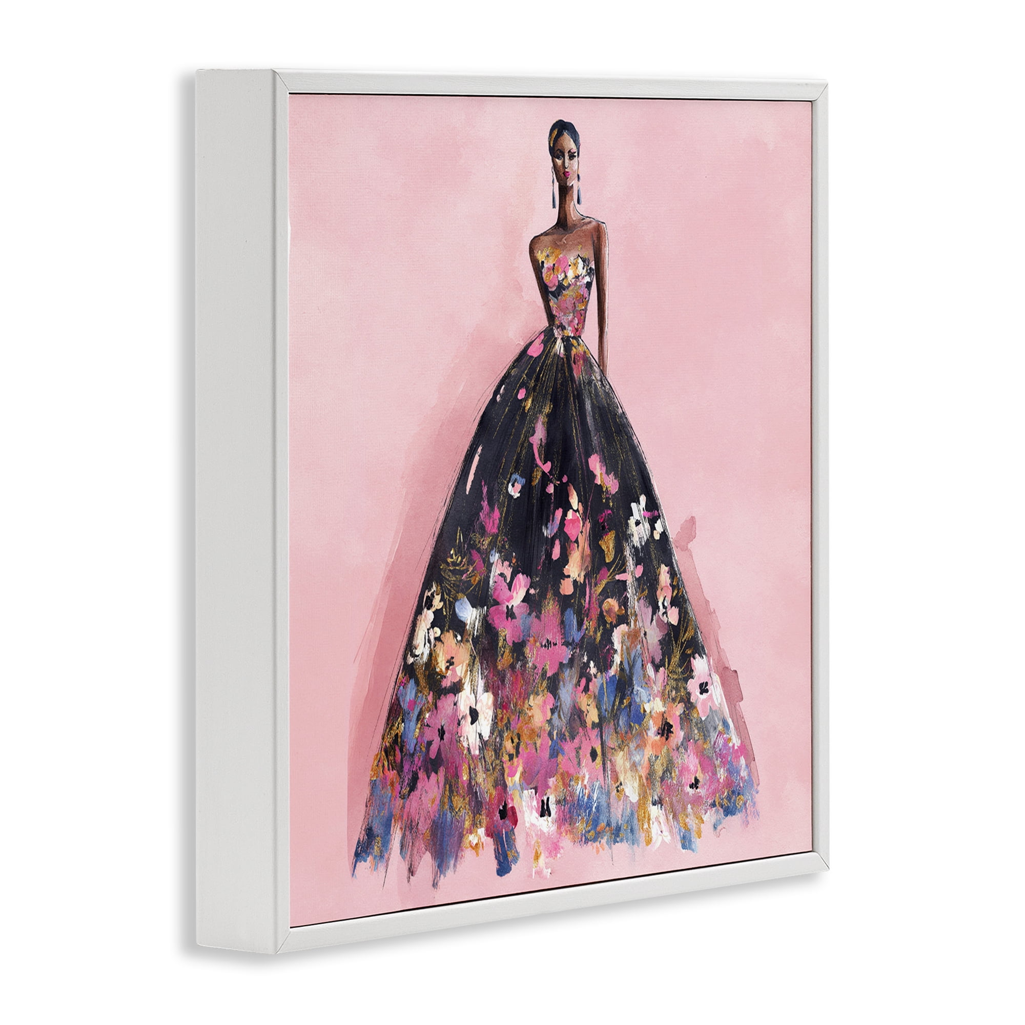 Stupell Industries Floral Reverie Gown White Framed Giclee Art, design by Svetlana Aleynikova
