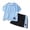 B-Sky Blue, variant on NIEWTR boys 2 Piece Set Short Sleeve Crewneck T-shirt & Matching Elastic Waist Shorts Summer Outfit for Boys(A01-Green,8-9 Years)