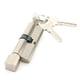 thumbnail image 3 of Cilindro de cerradura ANGGREK aleación de aluminio 70 mm con 3 llaves de seguridad antirrobo plata, 3 of 8
