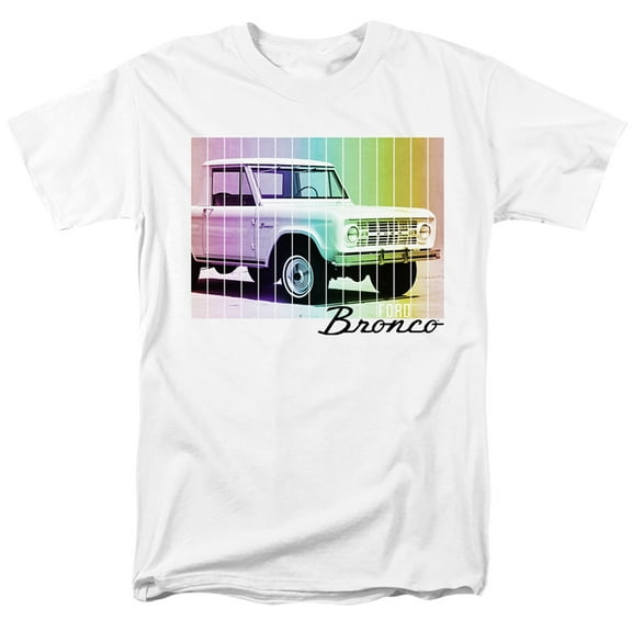 Ford Bronco Retro Rainbow S/S Adult 18/1 T-Shirt White