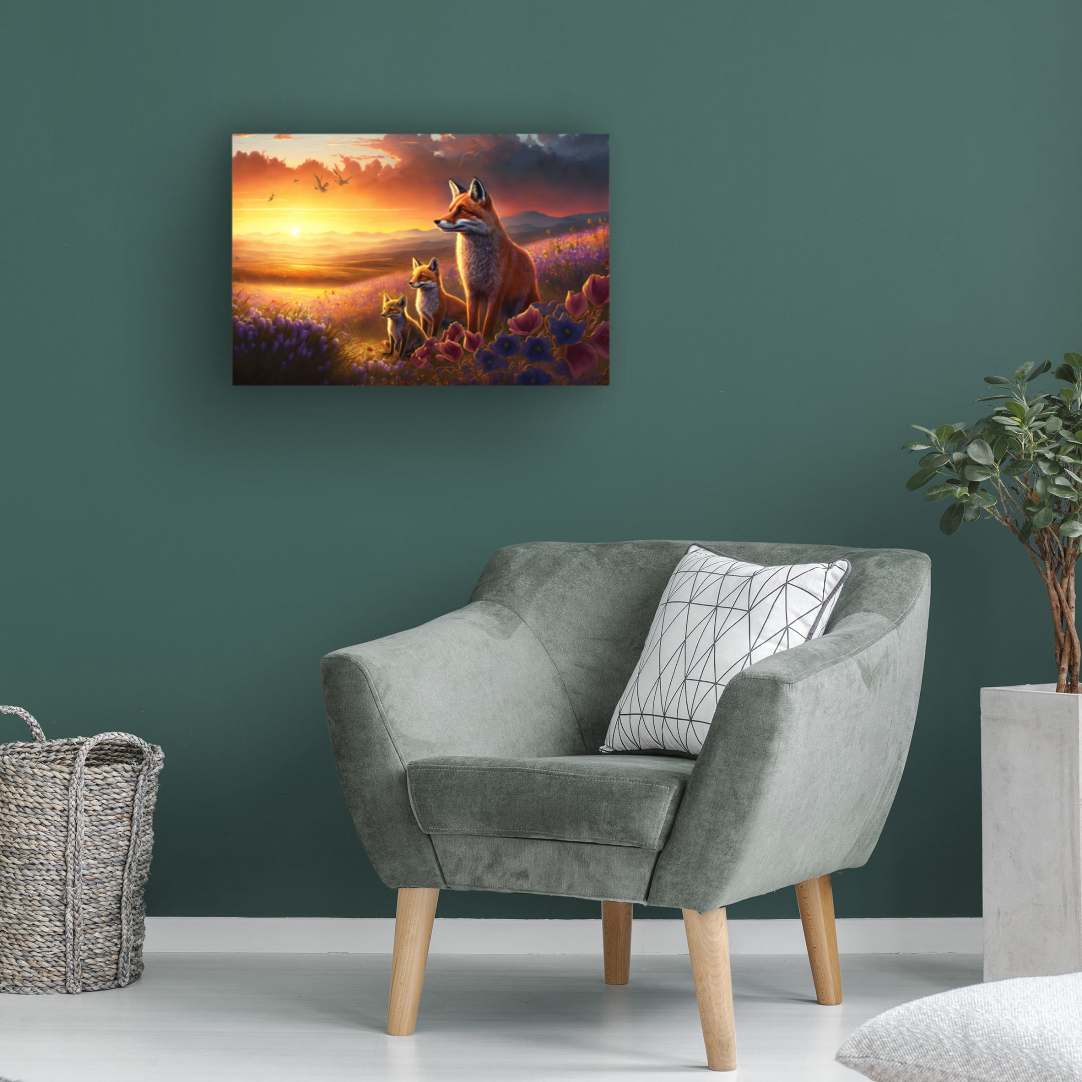 Canvas Wall Art - Ray Heere 'Woodland Animals 5' Wall Art for Living Room, Bedroom, or Office Décor by Trademark Fine Art - 19 x 12 Inches