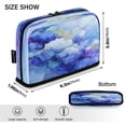 thumbnail image 3 of Standing Pencil Case with Base Large Capacity Stationery Pouch Pen Bag with Zipper for Women Men Blue Ink Clouds, 3 of 7