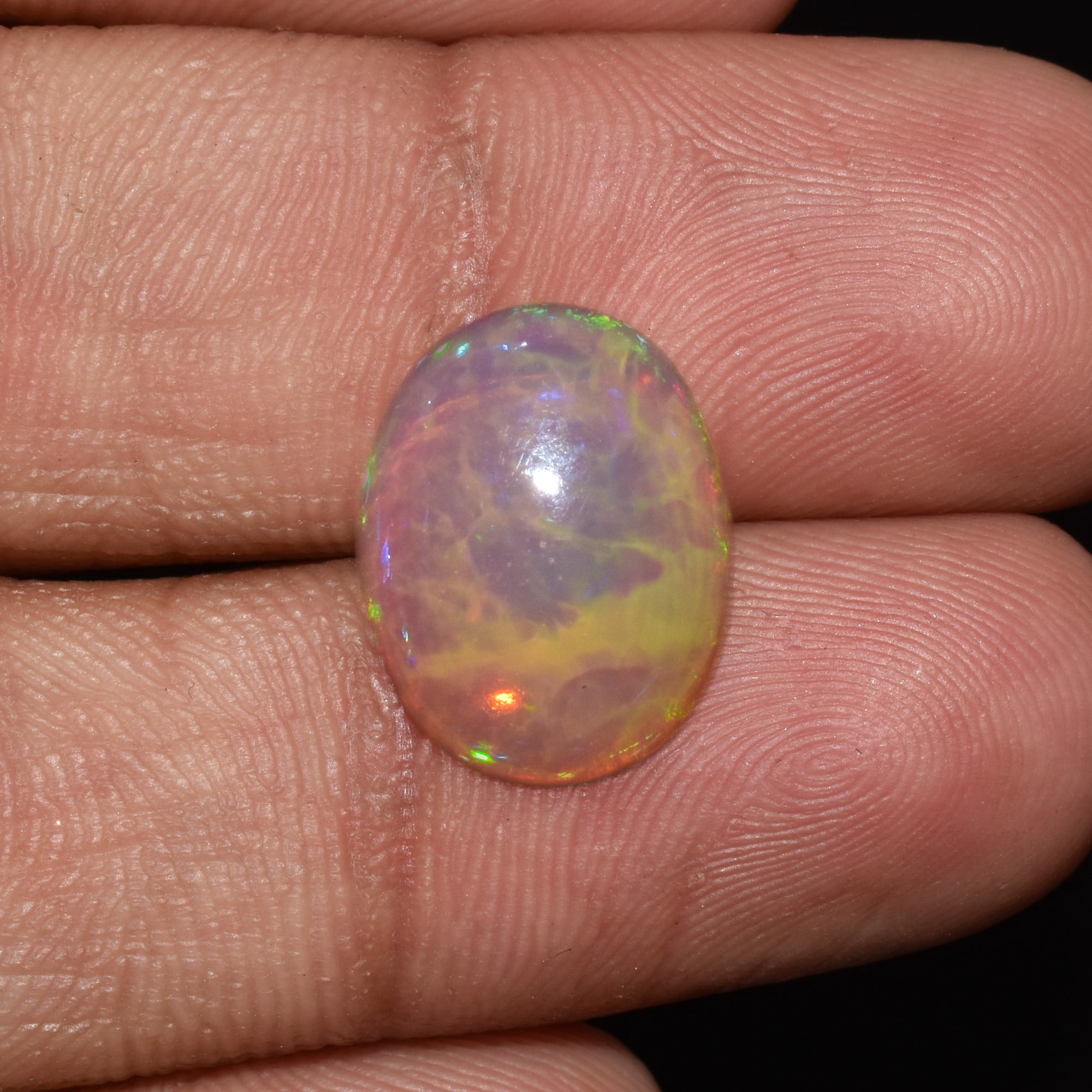 Natural Ultra Fire Ethiopian Opal Oval Cabochon Gemstone, Opal Rock Crystals, DIY-Crafts Jewelry Making Loose Supply, Chakra Healing Energy, Birthstone Gift for Her, Wire Wrapping Stone (1pcs)