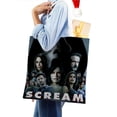 thumbnail image 4 of Scream Movie Bolso de tela con estampado de lienzo para mujer, bolsa de compras reutilizable y estética, con cremallera interior, regalo para mujer,40*40cm., 4 of 6