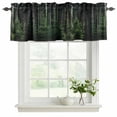 thumbnail image 2 of Green Forest Valances for Windows, Mysterious Primitive Forest Pine Tree Light Filtering Kitchen Curtains, Rod Pocket Window Valance Curtains for Living Room Bedroom, 60" W x 18" L, 2 Panels, 2 of 9
