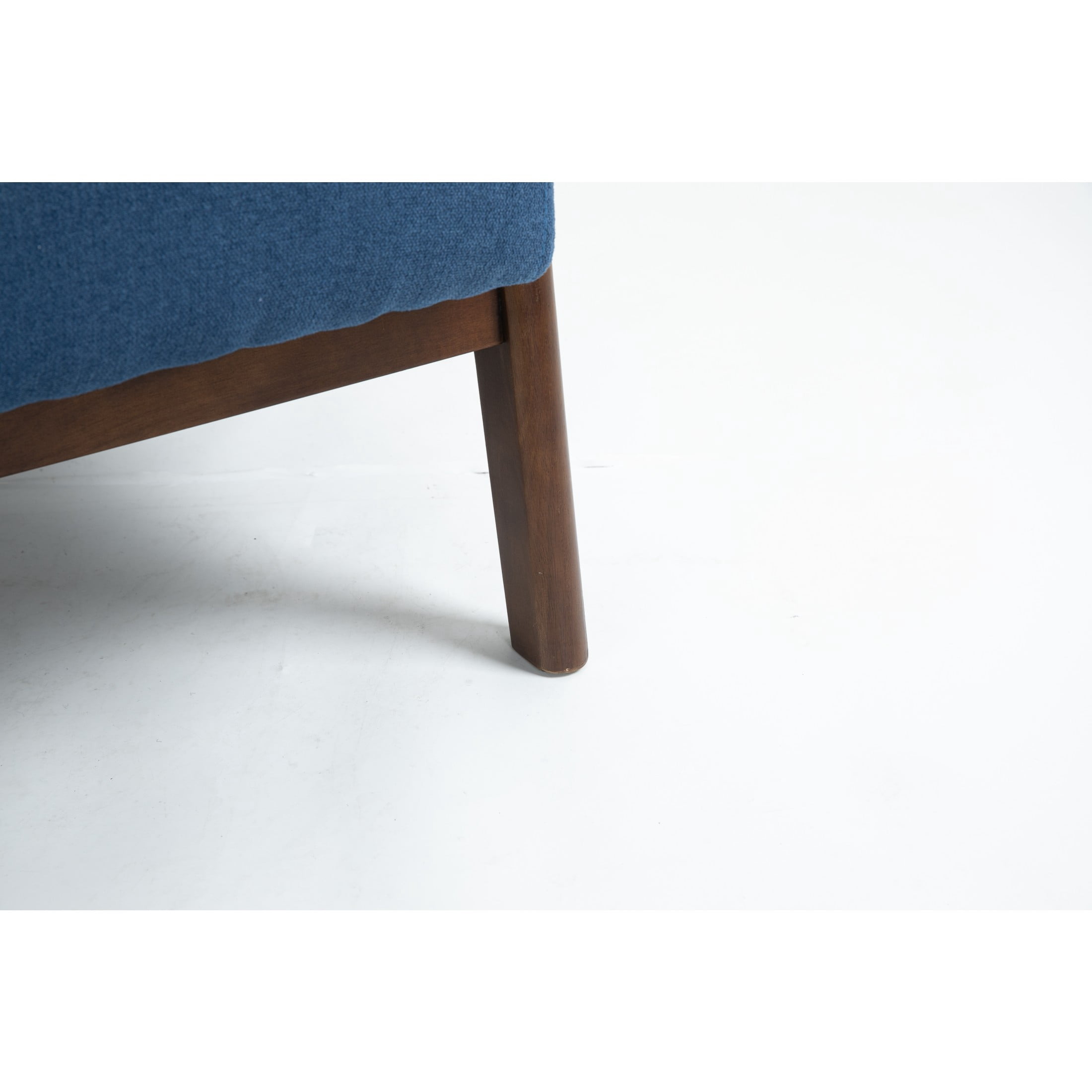 GDF Studio Ciara Mid-Century Modern Solid Wood Accent Chair, Reading Armchair for Living Room, Bedroom, Blue