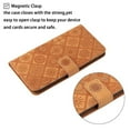 thumbnail image 6 of For IPhone 17 Pro Max 6.9" Ethnic Wind Embossed Strong Magnetic Attachment/Closure, Card Slots/Pocket, PU Leather Flip Wallet Case ﻿,Brown,For iPhone 17 Pro Max, 6 of 7