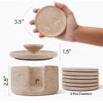 thumbnail image 3 of Elborse Travertine Marble Coasters with Holder Lid for Drinks 3.5 inch Stone Drink Coaster Set of 6, Ideal for Patio, Living Room & Kitchen Decor, 3 of 7