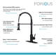 thumbnail image 2 of Grifo de Cocina FORIOUS con Rociador Abatible Comercial 1 Manija Placa de Cubierta para Fregadero Negro Mate FORIOUS FF0024B, 2 of 2