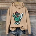thumbnail image 2 of WEAIXIMIUNG Chandails en Molleton pour Femmes Sans Capuche avec Graphiques Mode Hiver Imprimé Poulet Vert Action de Grâce, 2 of 3